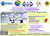 BIPED / HUMANOID ROBOTICS 2019 Robotics Workshop Poster
